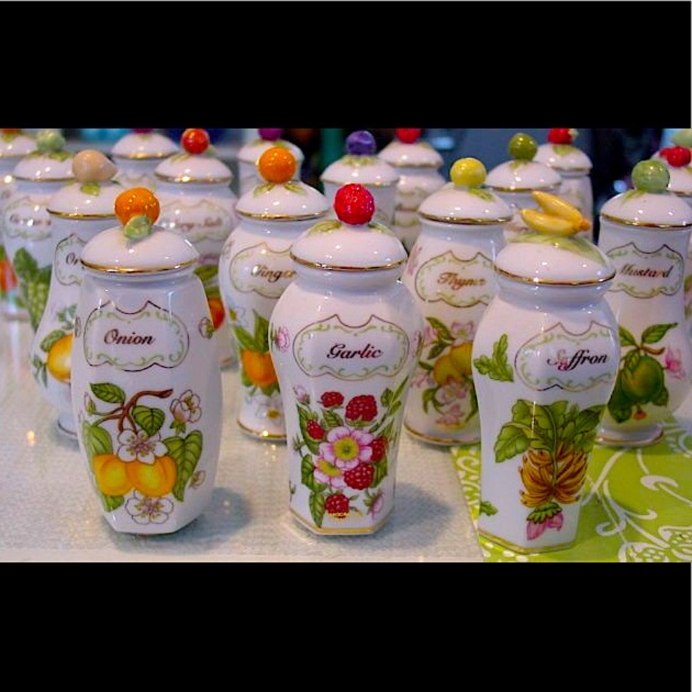 Lenox Orchard Spice Jars - MUSTARD JAR ONLY - Fine Porcelain